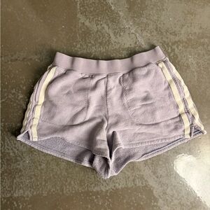 Madewell Lilac Shorts with Cream Stripes
